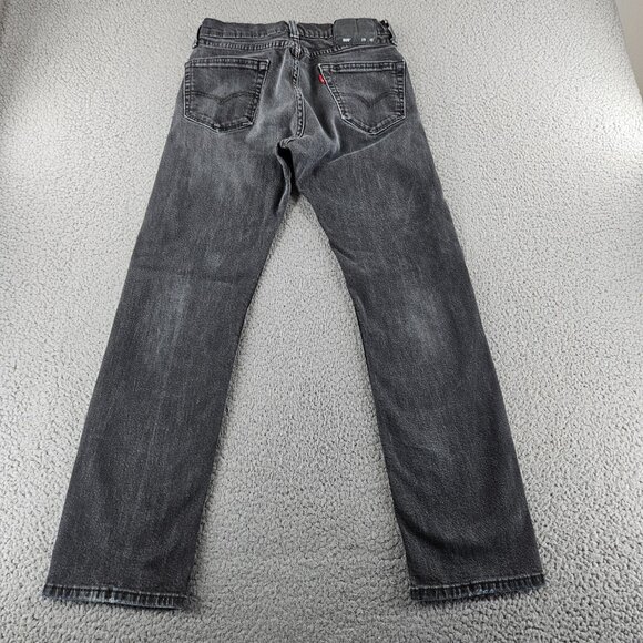 Levis Jeans Mens 29x30 Black 505 Straight Leg Distressed Denim Classic - Picture 15 of 16